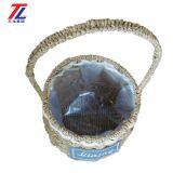 Hot Sale Cheap Grass Braid Stitched Natural Gift Straw Basket thumbnail-3