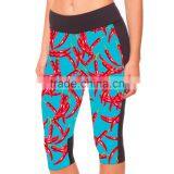 Women Sublimation Print Capri Plus Szie Leggings Low Waist Pocket Decoration S130-38 thumbnail-1