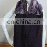 Top quality dyed Rex rabbit fur shawl