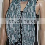 JDZ-119_1112# Chiffon scarf leopard and check pattern