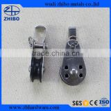 Alibaba express stainless steel pulley block with bracket and pin rivet nylon sheave