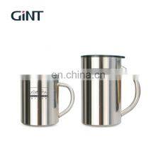 GiNT 450ML New Design Lid Handgrip Home Office Cafe Use Water Cup Stainless Steel Beer Mugs thumbnail-1