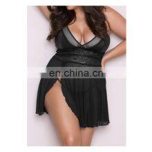 New Middle East 5XL Sexy Lingerie Sexy See-through Mesh Slit Sling Nightdress Dropshipping Lace Women's Plus Size Underwear thumbnail-5