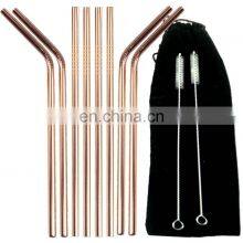 High Quality Stainless Steel Water Bottle Drinking Rose Gold Straw thumbnail-4