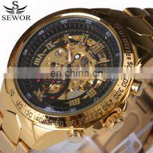 SEWOR Luxury Brand Male Mechanical Automatic Clock Watch Transparent Skeleton Waterproof Men Watches thumbnail-3