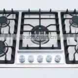 Five Burner Stainless Steel Built in Gas Stove