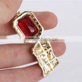 Hip Hop Red Ruby Pendant Jewelry 925 Sterling Silver Jesus Piece Mens thumbnail-3