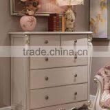 New French Rococo Style Purple Bedroom Furniture Set Wood High Back Full Leather Bed thumbnail-5