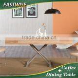 China 2in1 Wooden Convertible Transformable Coffee Table Dining Table for Living Room thumbnail-3