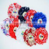Printed Lace Pearl Rhinestone Flower in Pcs- You Choose Color- Lace Flower Colorful Rhinestone Centre