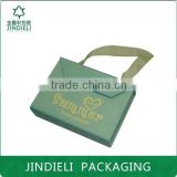 light green gift paper box package with gold stamping logo