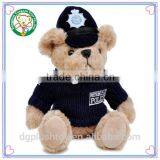 Cheapest Baby Doll Plush Bear Toy With Police Uniform Toy Bear