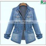 Women's Water Wash All-match Denim Long-sleeve Slim Outerwear Denim Top thumbnail-1