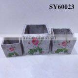 Cheap Decal Square Terracotta Plant Pot thumbnail-5