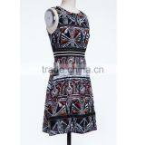2016 Latest Designs One Piece Sleeveless O-neck Printed Slim Fit Casual Vintage Dress thumbnail-2
