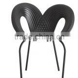 Modern Butterfly Shaped Dining Chairs Plastic Chairs With Metal Legs thumbnail-3