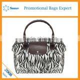 Fashion Flower Print Nylon Lady Tote Bag Women Shopping Bags thumbnail-4
