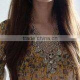 New Gypsy Boho Ethnic Silver Plated Alloy Coin Tassel Charm Necklace thumbnail-6