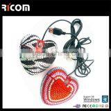 Top Selling Optical Wired USB Rhinestone Mouse,heart Shape Computer Mouse for Women thumbnail-5