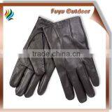 High-end YIWU Long Black Lambskin Plain Style Lined Mens Gloves For Winter thumbnail-1