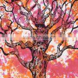 Tree of Life Tapestry Wall Hanging Twin Cotton Bedspread Green Bohemian Indian Tapestries Wholesale Exporter Bedding Single Dorm thumbnail-2