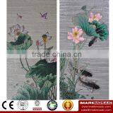 IMARK Traditional Chinese Style Flower Pattern Mosaic Mural/Glass Mosaic Mural Mosaic Art for House Wall Decoration