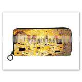 Klimt artist microfiber wallet digital printing lady purse