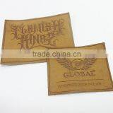 Custom Die Cut Shaped Brown Colored Real Leather, Faux Leather, Jeans pu Leather Patches thumbnail-3