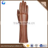 Winter warm women sheepskin long leather hand gloves manufacturers in china