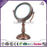 LED Light Dimmable Dual-Sided Vanity Mirror, Satin Nickel