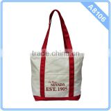 Fashion Foldable Beach Good Zipper Style Shoulder Canvas Tote Bag