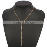 New Arrival Jewelry Aesthetic Simple Gem Metal Crystal Drop Pendant Necklace thumbnail-3