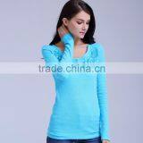 Women's Knitted Waffle T-shirt With Embroidery and Crystal thumbnail-4
