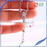 Round Silver Bead Catholic Rosary thumbnail-5
