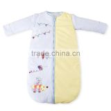 100% cotton baby child sleeping bag with detachable sleeve for four seasons blue cute hedgehog