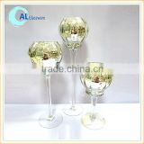 frosted gold mercury glass candle holder
