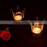 Wholesale New Design and High Quality for Home and Wedding Decorative Crown Glass Candle Holder thumbnail-5