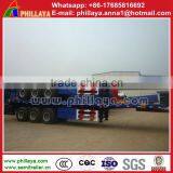 Drop Deck 3 Axle Flat Base Container Semi Trailer, 40ft Flatbed Trailer thumbnail-2