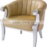 304 Shiny Stainless Steel Dining Room Table With Fabric Dining Chair thumbnail-5