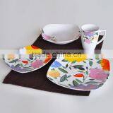 16pcs Square Shape Porcelain Dinnerware Set,pure Porcelain Square Dinner Set,square Shape Dinnerware Set With Decal thumbnail-4