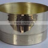 Double Tone Solid Brass Candle Holder With Mat and Mirror Polish thumbnail-1