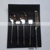 steel cutlery set plain round handle in mirror polish finish