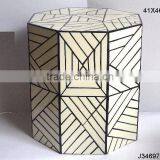 Black and White Resin Hexagon Stool Also Available in Other Mosaics thumbnail-1