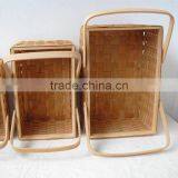 Spilt Wood Hand Made Cheap Folding Wooden Basket Basket Fruit Basket thumbnail-5
