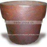 AAB Large Black Clay Pot- Tall Dark Clay Pot- Giant Outdoor Pots thumbnail-1