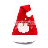 China Embroidered Reindeer Santa Claus Snowman Snowflake Polyester Xmas Cap Fabric Christmas Hat Design With Pompon thumbnail-3