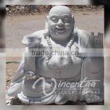 Outdoor Decoration Sculpture Stone Carving Laughing Buddha Garden Statues thumbnail-4