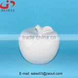 Hot Sales Home Decoration Glazed White Ceramic Apple Figure thumbnail-1