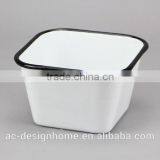SQUARE ENAMEL IRON STORAGE CANISTER thumbnail-1