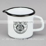 ENAMEL IRON STORAGE CUP W/HANDLE thumbnail-1